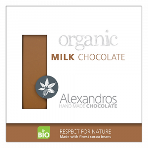 Σοκολάτα γάλακτος, βιολογική 90γρ. - Alexandros