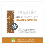 Σοκολάτα γάλακτος με καβουρδισμένα αμύγδαλα, βιολογική 90γρ. – Alexandros