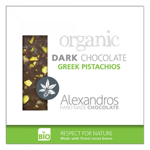 Σοκολάτα υγείας 70% με Φιστίκι Αιγίνης, βιολογική 90γρ. – Alexandros