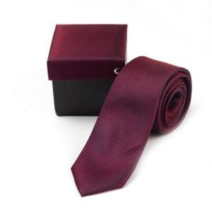 Ολομέταξη γραβάτα με κόκκινη και μπλε πλέξη GRA537D13